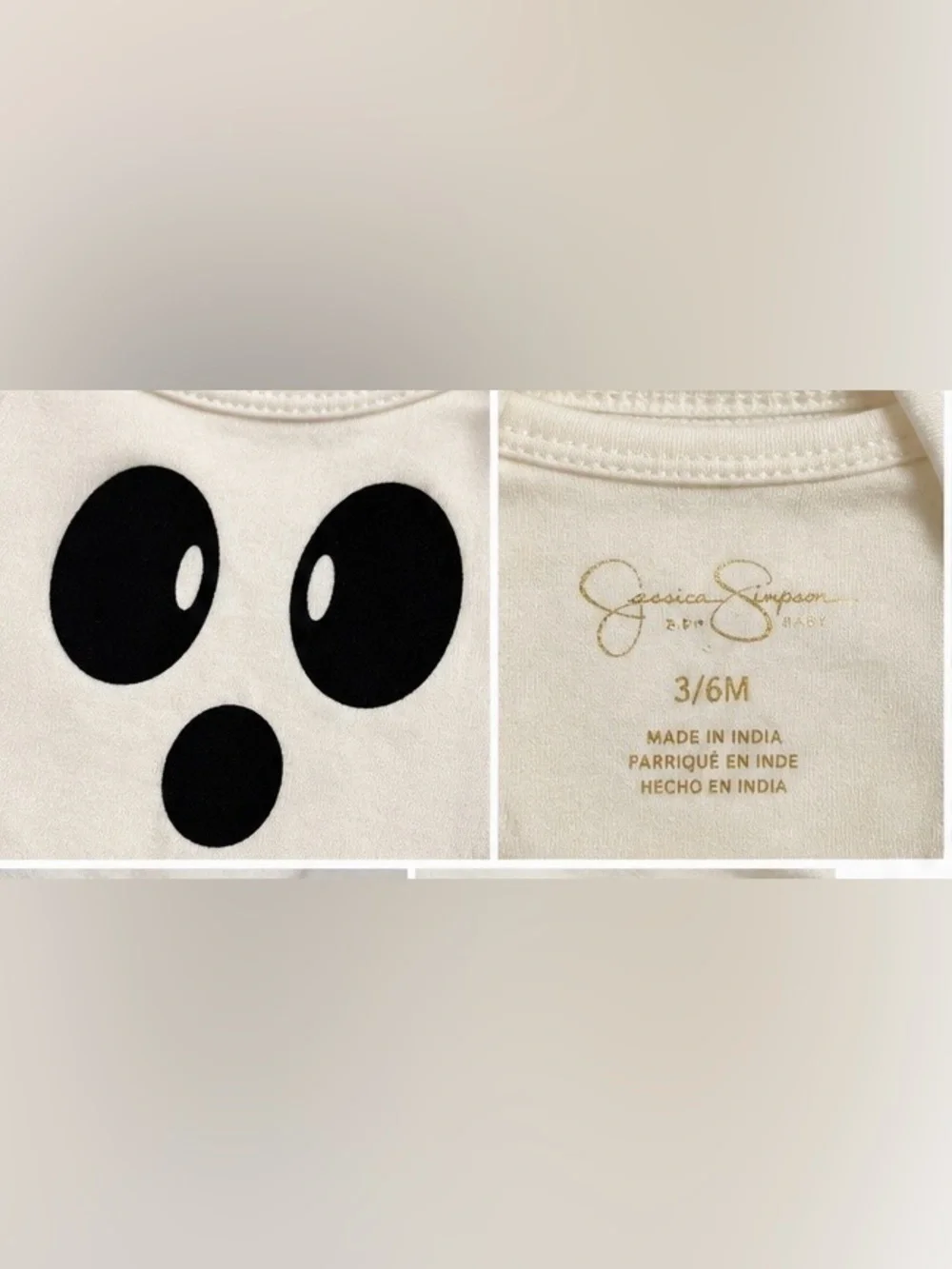 Jessica Simpson Baby Ghost Gown Size 3/6M Cream